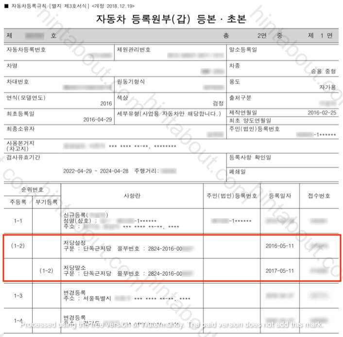 자동차 근저당 확인은 자동차등록원부 조회로! 갑·을 차이 총정리